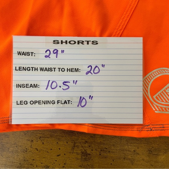 Quicksilver Swim Trunks Mens Size 29 Neon Orange Board Shorts Unlined Beach Pool - Picture 5 of 8